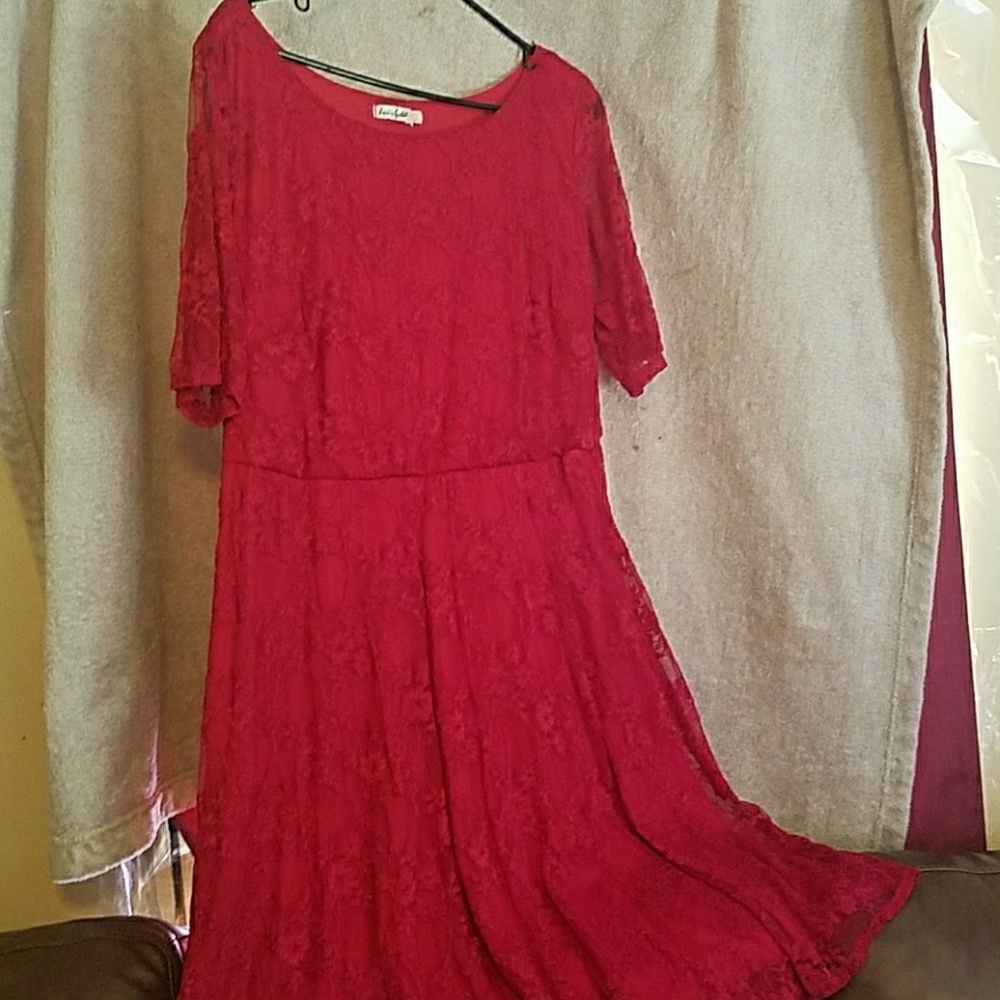 Love squared red lace dress 2x